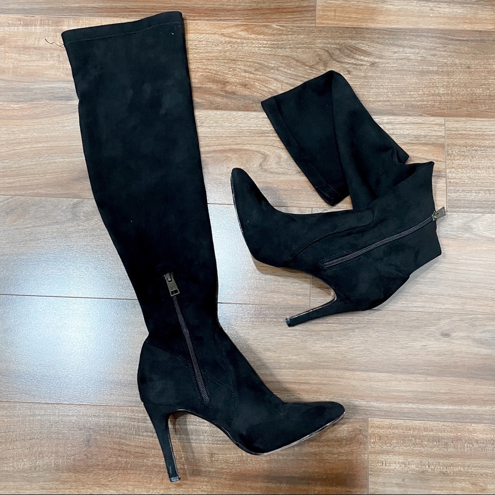 Joie heeled black suede boots